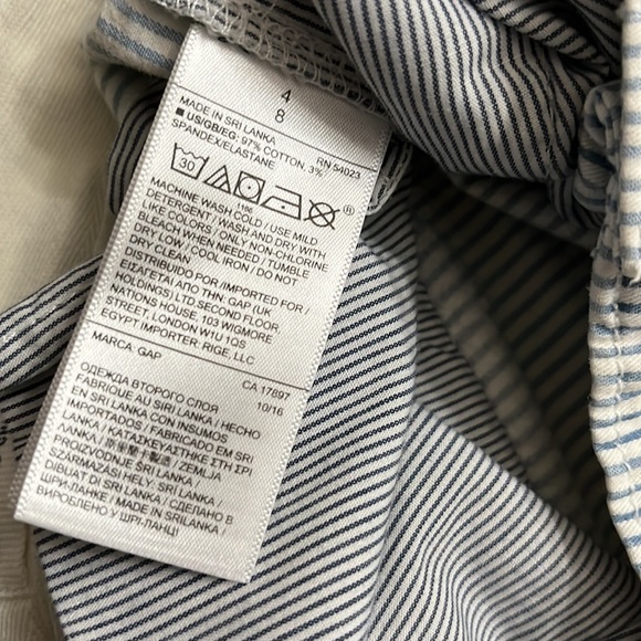 Gap Girlfriend Chino blue striped pants size 4 - Picture 13 of 17